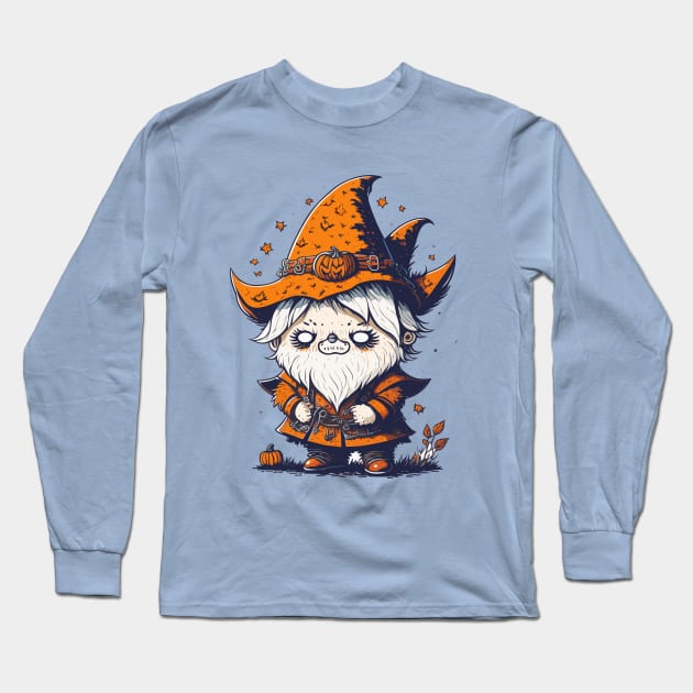 Halloween Gnome Long Sleeve T-Shirt by Maria Murtaza